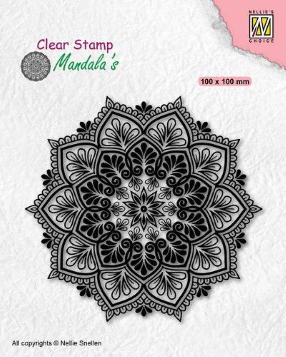 CSMAN006 Nellie Snellen clearstamp mandalas - Star flower - stempel ster dreamcatcher - mandala